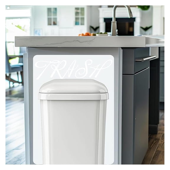 Trash Can Removable Vinyl Decal Sticker /Anti Scuff Guard Wall Protector for Kitchen - 30" Tall x 22" Wide