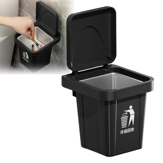 Trash Can Shaped Desk Decor 1pc Plastic Desktop Figurine for Office Home Bathroom Living Room