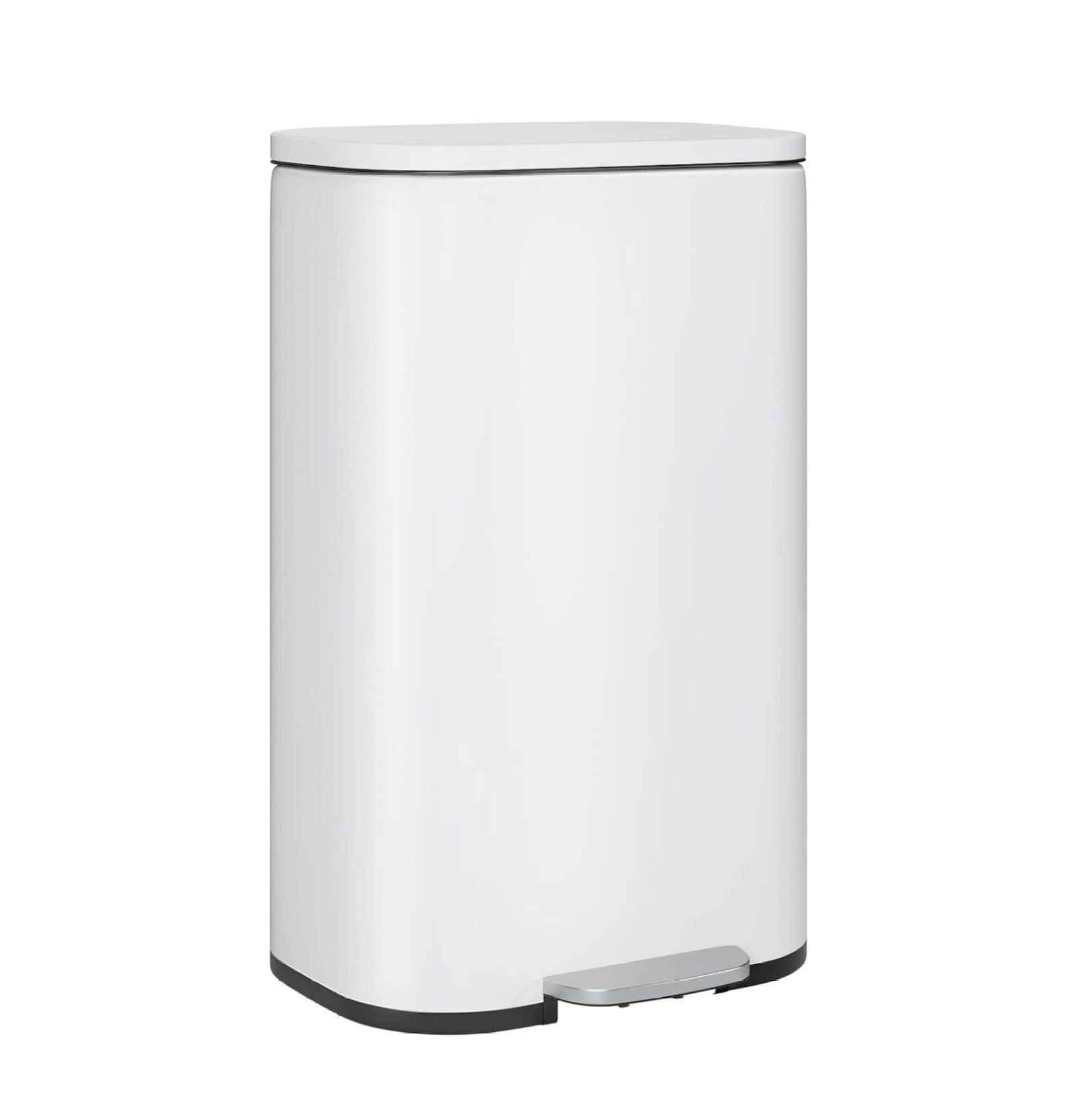 Trash Can, Stainless Steel Garbage Can with Silent Lid, Durable Pedal