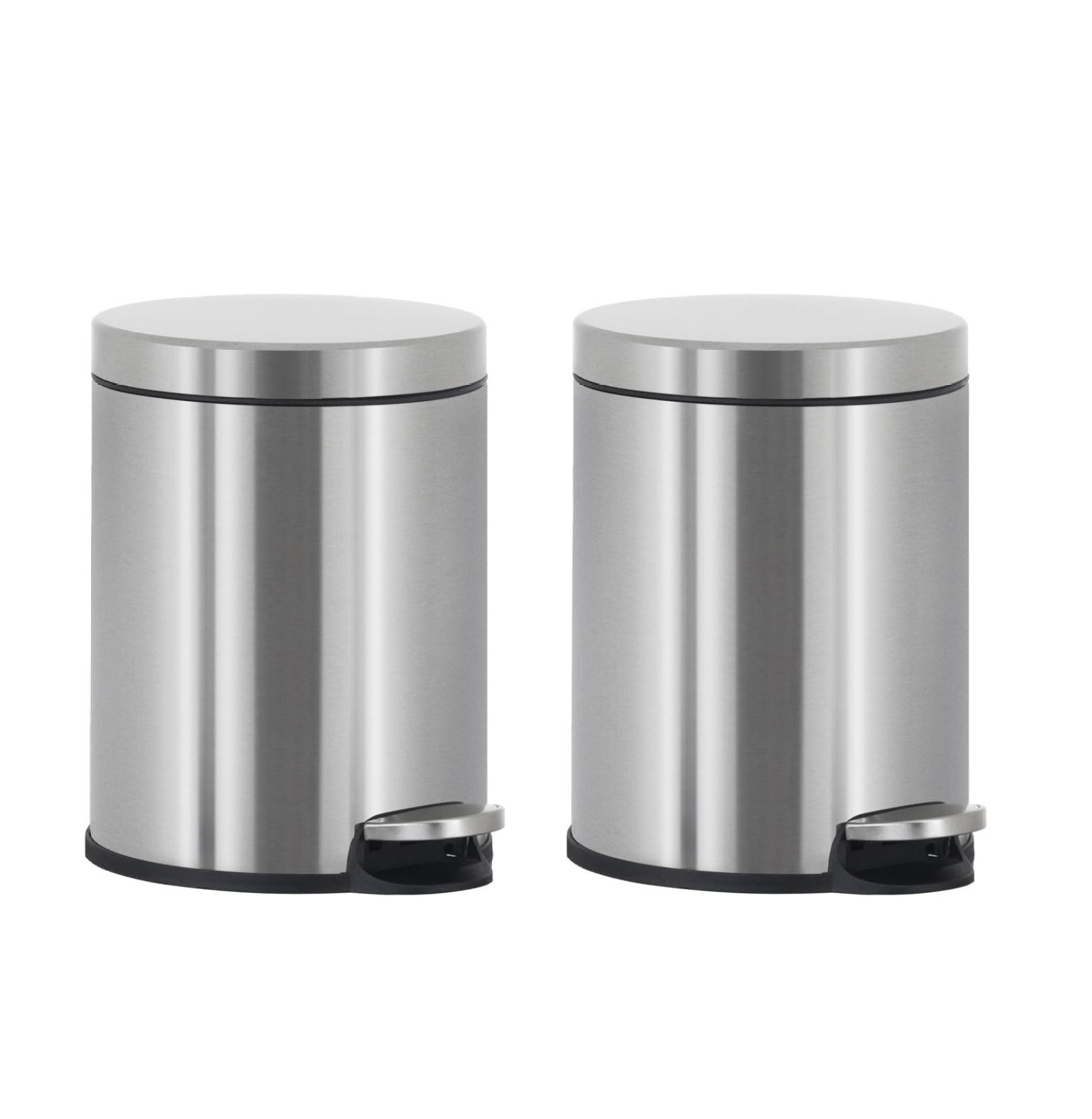 Trash Can Stainless Steel Mini Trash Can 6L/1.6Gallon Round Portable