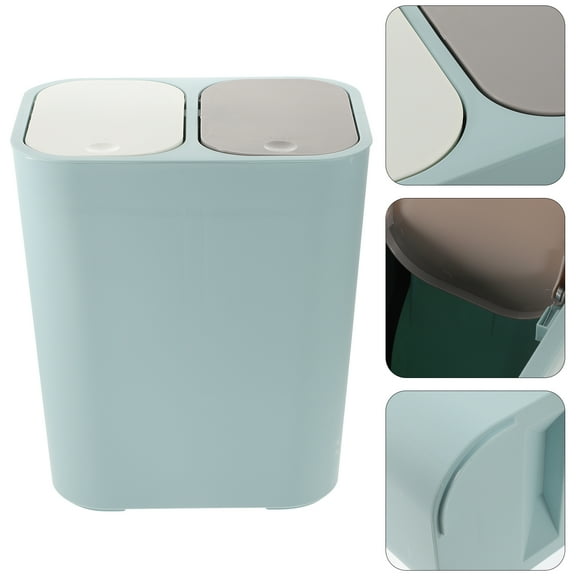 Trash Can Trash Dual Compartment Garbage Can Trash Bin for Kitchen Office