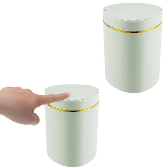 Trash Can Type Desktop with Lid Small Garbage Bin for Compact Tables & Counters, Tiny Wastebasket for Kitchens Bathrooms Bedrooms Dorms Bradem