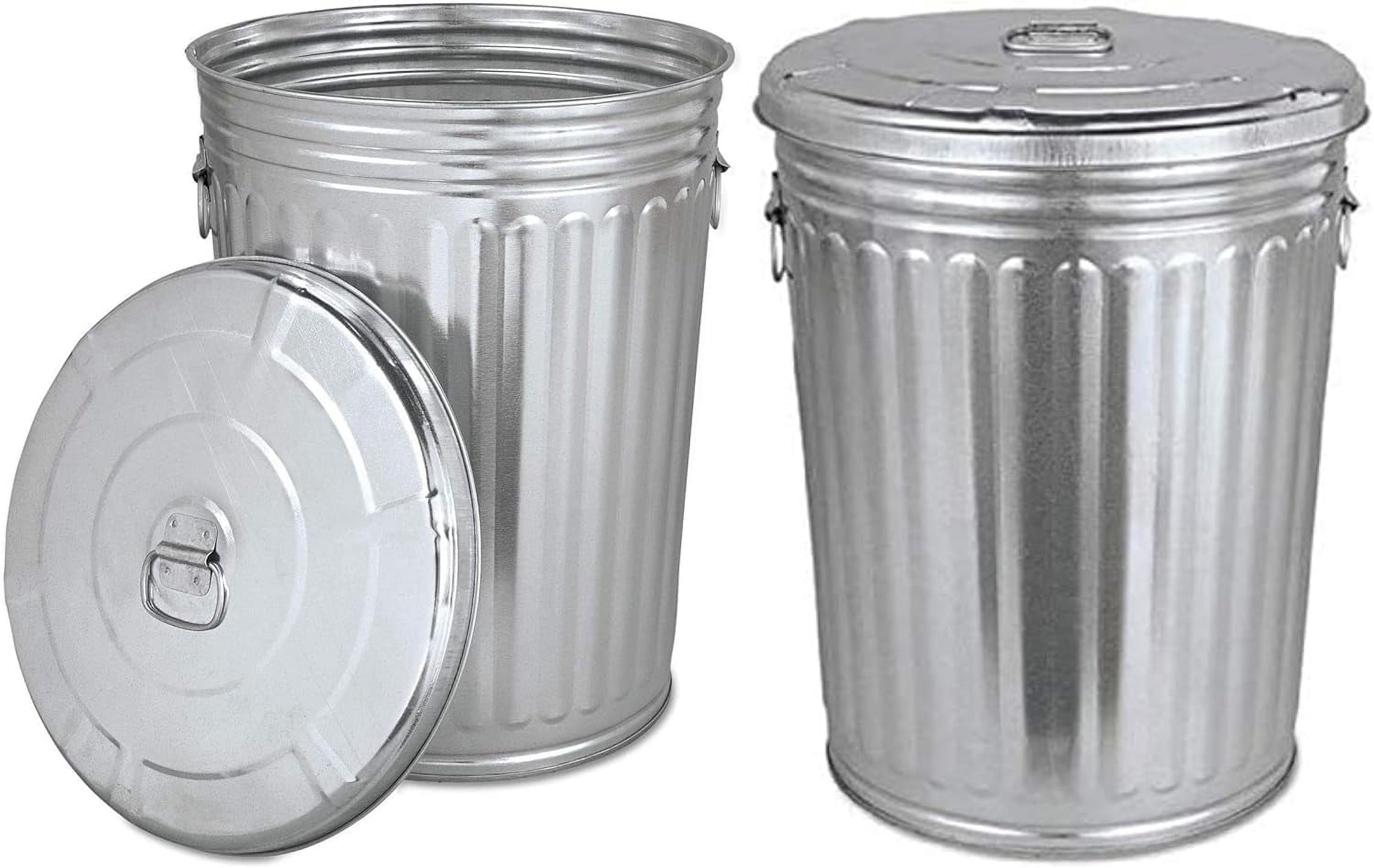 Trash Can With Lid PreGalvanized Trash Can With Lid Round, Steel