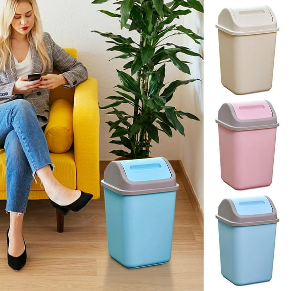 Trash Can under $5! Yannianjz 10L Flip Top Trash Can, Odor Blocking Kitchen Waste Bin with Lid, Plastic Step On Garbage Can for Home Office Bathroom