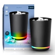 Trash Can with LED Color Changing Wireless Speaker with Radio, 9.8L Black Trash Can Speaker