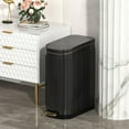 thumbnail image 1 of Trash Can with Lid  2.6 gal, Small Stainless Steel Step Garbage Can with Inner Wastebasket for Bathroom, Kitchen ( Black ), 1 of 5