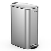 8 Gallon 30LTrash Can,Stainless Steel Step Garbage Can with Lid ,Waste Bin for Kitchen,Bathroom,Bedroom Home Office,Silver