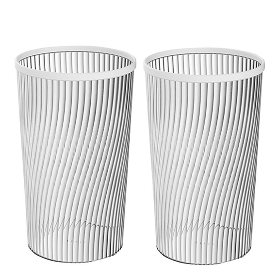 Can with Translucent Texture - Big Capacity, Durable, Stylish for Bathroom & Home Use,White*2,2PCS