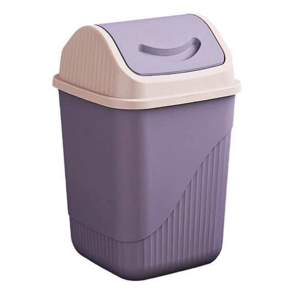 Trash Cans for Kitchen, 4 Gallon Purple Garbage Can, Small Trash Can with Swing Top Lid, Plastic Waste Bin for Under Desk, Office, Bedroom, Bathroom, Dorm Room, Garbage Can