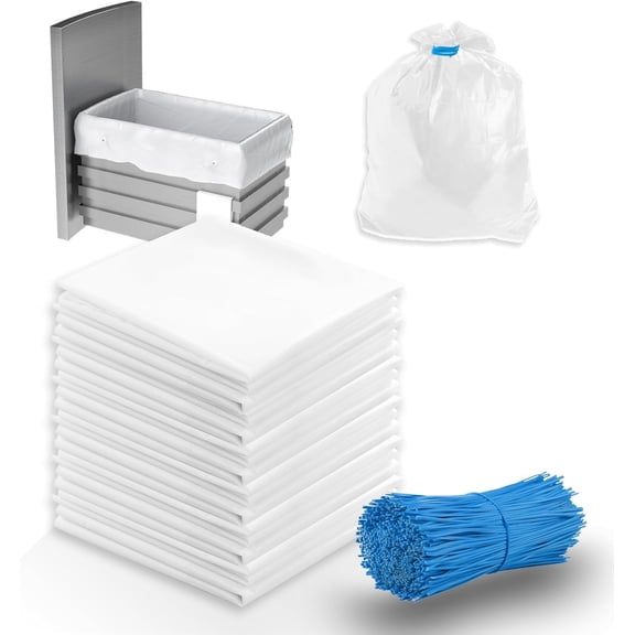 Trash Compactor Bags with Pre-punched Holes for Attaching Heavy Duty Trash Compactor Bags Fits 15-inch Rectangular Drawer Compactors(30Pack))