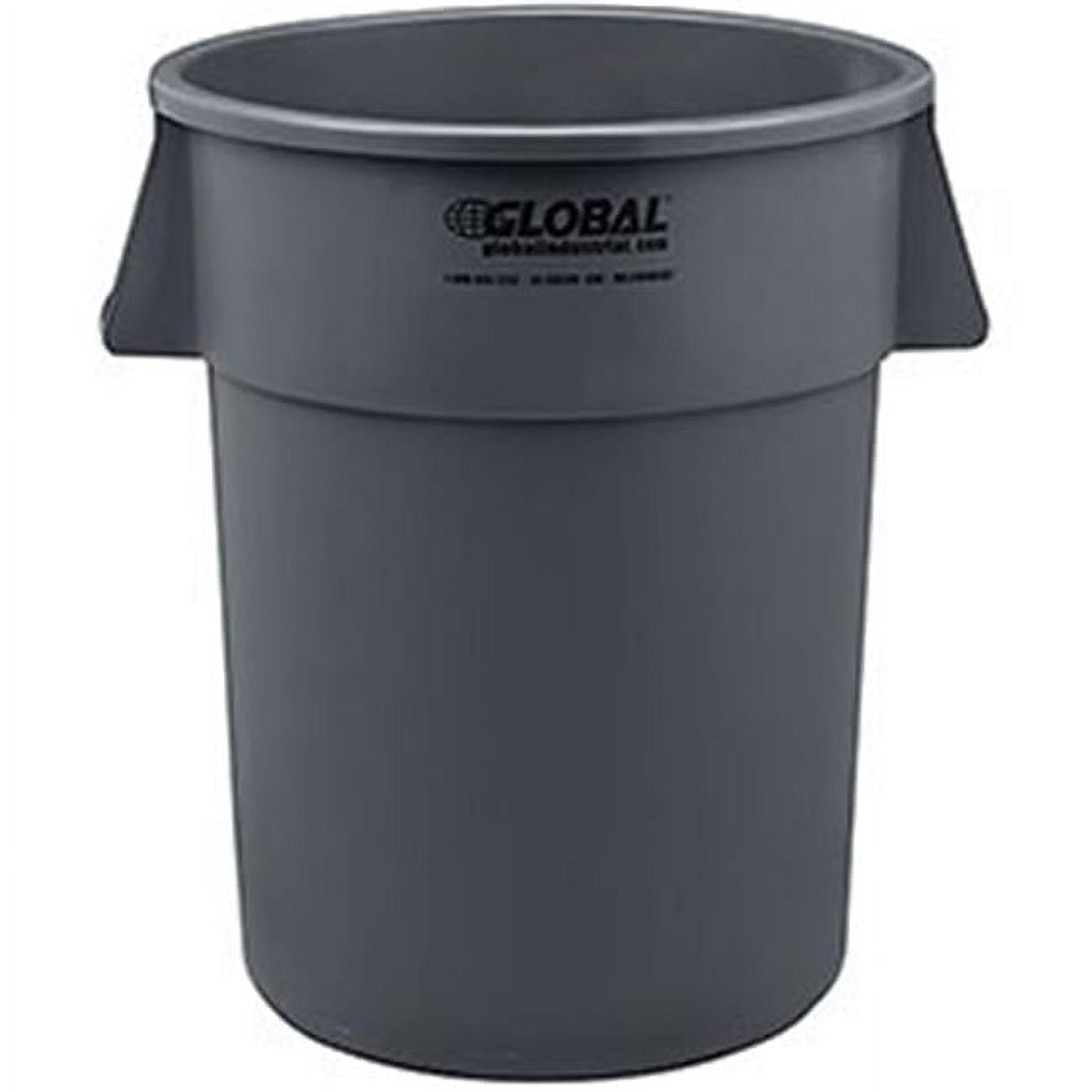 Gray 55 Gallon Durable Plastic Commercial Trash Container