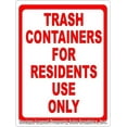 thumbnail image 1 of Trash Containers for Residents Only Sign, 1 of 1