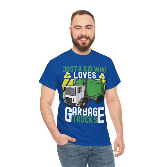 Trash Day Just A Kid Who Loves Garbage Trucks T-Shirt