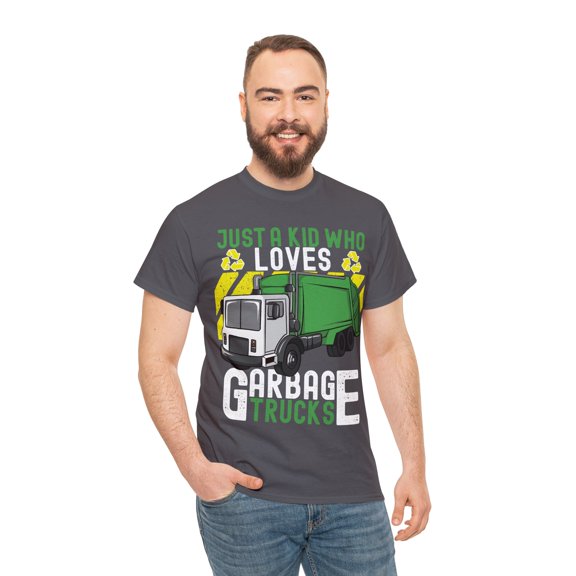Trash Day Just A Kid Who Loves Garbage Trucks T-Shirt