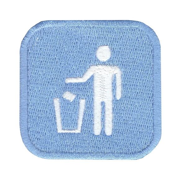 Trash Emoji Embroidered Iron On Patch