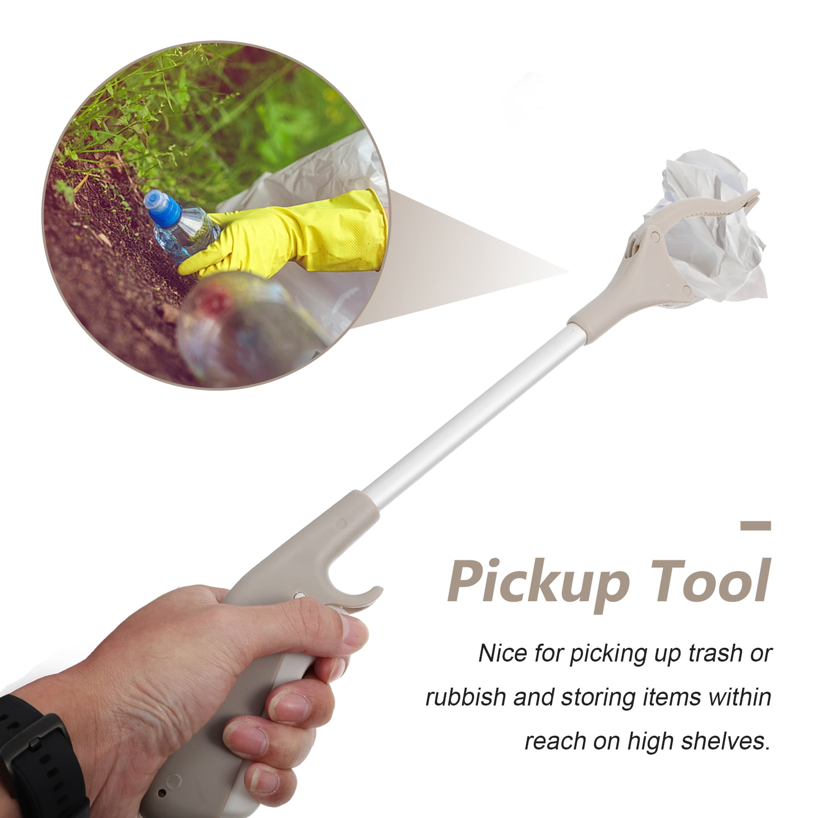 Trash Grabber Tool Pickerclip Garbage Pick Clamp Stick Pickup Rubbish ...