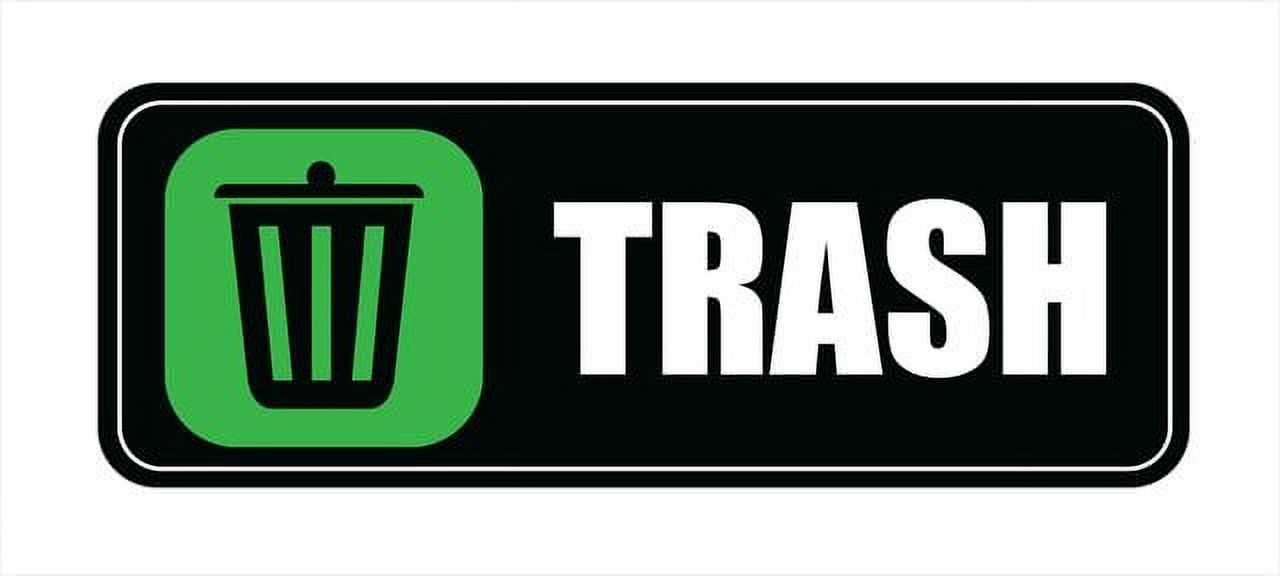 Rectangular Trash Signs Trash Graphic Sign,Self Adhesive Sign For Front Door Or Wall 10 X 3 ...