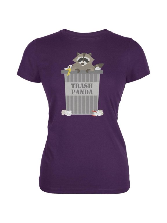 Trash Panda Raccoon Purple Juniors Soft T-Shirt - Medium