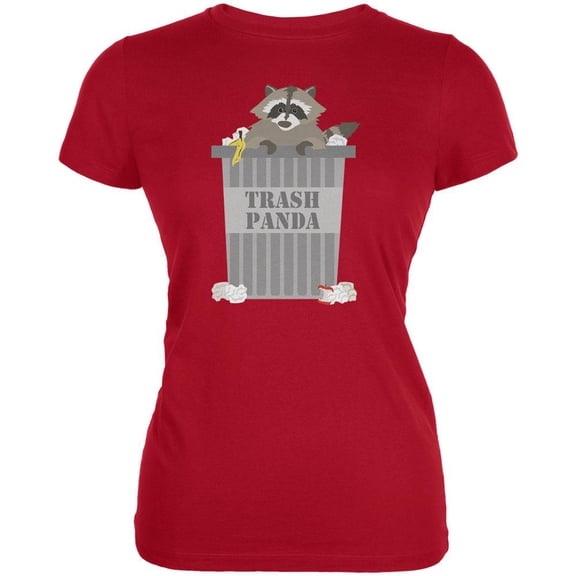 Trash Panda Raccoon Red Juniors Soft T-Shirt - Small