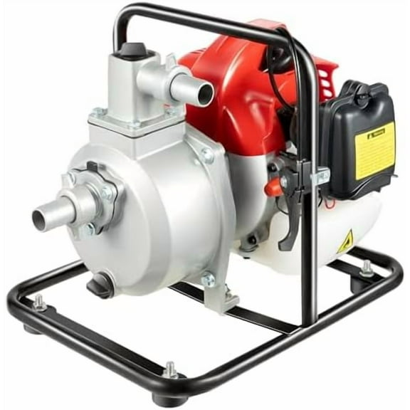 Trash Pump 1-Inch, Gas-Powered Water Pump, 2-stroke High-Pressure Gasoline Transfer Pump for Pond Pool Draining Gardening Irrigation, Max. Lift 30m/98ft$$Garden &