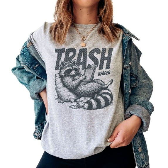 Trash Reader Funny Raccoon Shirt, Raccoon Lover Unisex Tshirt Book Lover