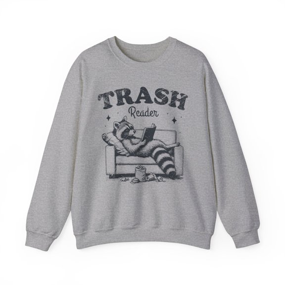 Trash Reader Funny Raccoon Sweatshirt, Retro Smut Book Lover Raccoon Shirt