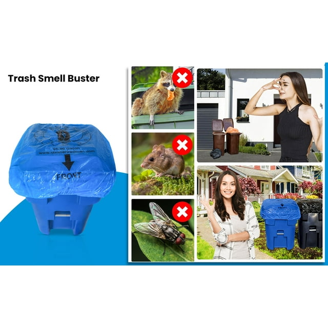 Trash Smell Buster, Outdoor Plastic Garbage Trash Can Covers, Contain
