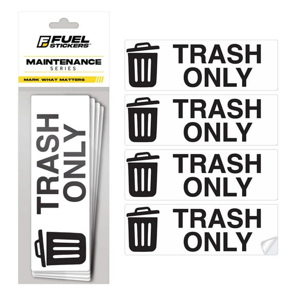 Trash Sticker - Trash Bin Labels | 2x6 | 4 Pack