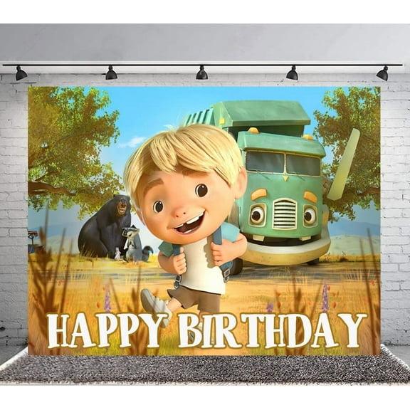 Trash Truck Backdrop Banner Party Supplies Poster Movie Theme Background for Photography Birthday Decorations