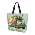 thumbnail image 1 of Trash Truck Cute Extra Large Canvas Tote Bag for Gym Beach Travel Reusable Grocery Shopping Cartoon Portable Storage Bags, 1 of 8