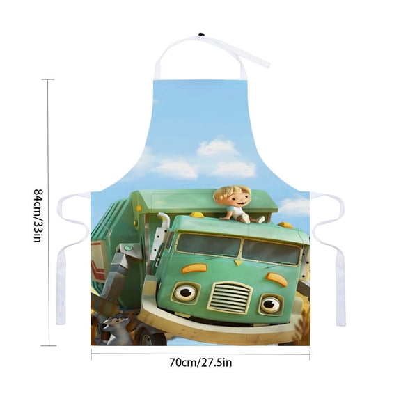 Trash Truck apron with waterproof and pocket features, suitable for adults,perfectly ideal for cooking, art, and craftsfor 33" x 28"70X84cm).