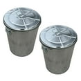 thumbnail image 1 of Trash can with lid - Pre-Galvanized Trash Can with Lid Round, Steel, 20gal, Gray, Sold as 2 Pack - Metal Trash can - Outdoor Garbage can with lid - Galvanized 2 Trash cans with 2 lids, Gray, 1 of 9