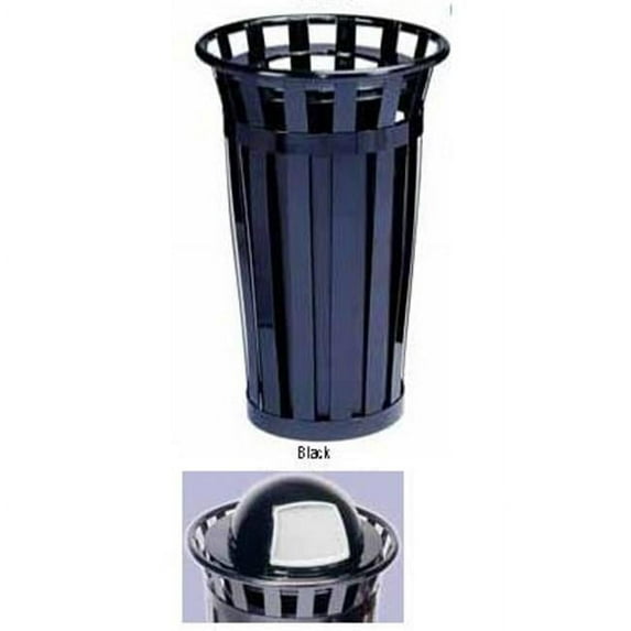 Witt Industries M3601-DT-BK Receptacle with dome top lid and plastic liner- black