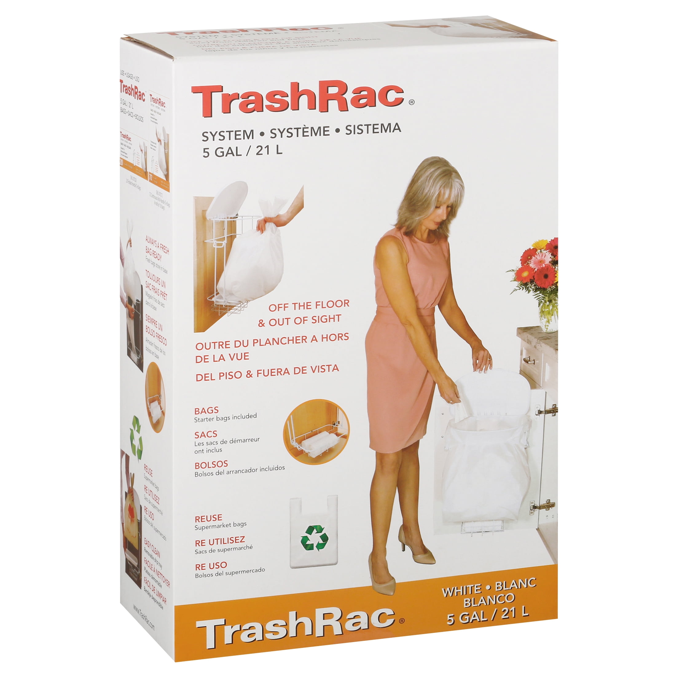 TrashRac 5 Gal. In-Cupboard Trash Rack - Walmart.com
