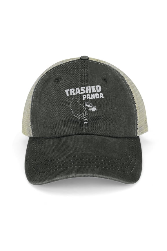Trashed Panda Black Baseball Cap for Men Women, Adjustable Snapback Hats Trucker Hat