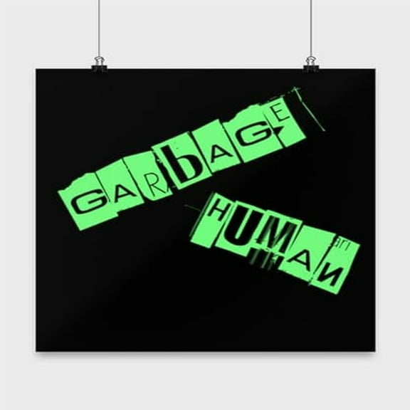 Trashman Poster, Garbage Human, Sarcastic Wall Art Gift, Black 13x13in Poster