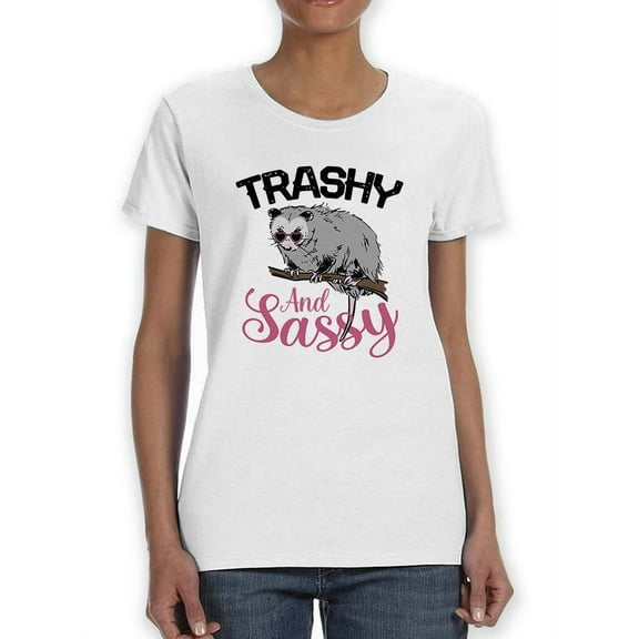 Trashy And Sassy Opossum Shaped T-Shirt Women -Smartprints Designs, Female XX-Large