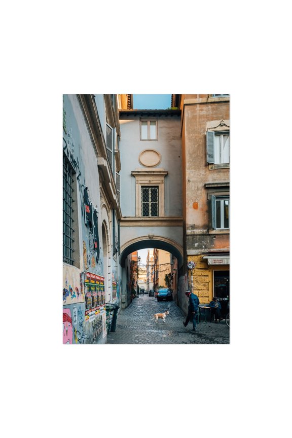Trastevere Arch - Rome Lazio Italy Photography Street Photography Architecture Graffiti City Vintage Travel Poster Unframed Wall Art Print 4 x 6 inches