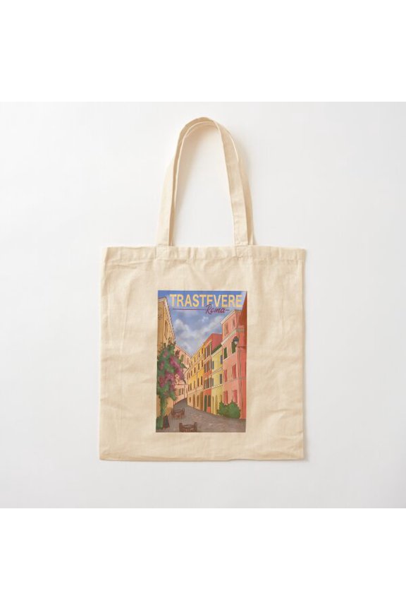 Trastevere Roma Style 002 Canvas Tote Bags, Reusable Shopping Bag