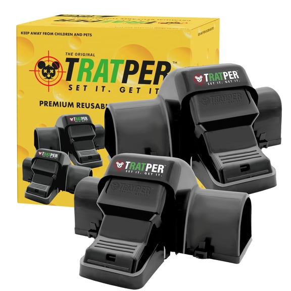 TRATPER Covered Tunnel Snap Rat Trap, 2 Pack - No-Touch, Pet-Safe, Indoor & Outdoor