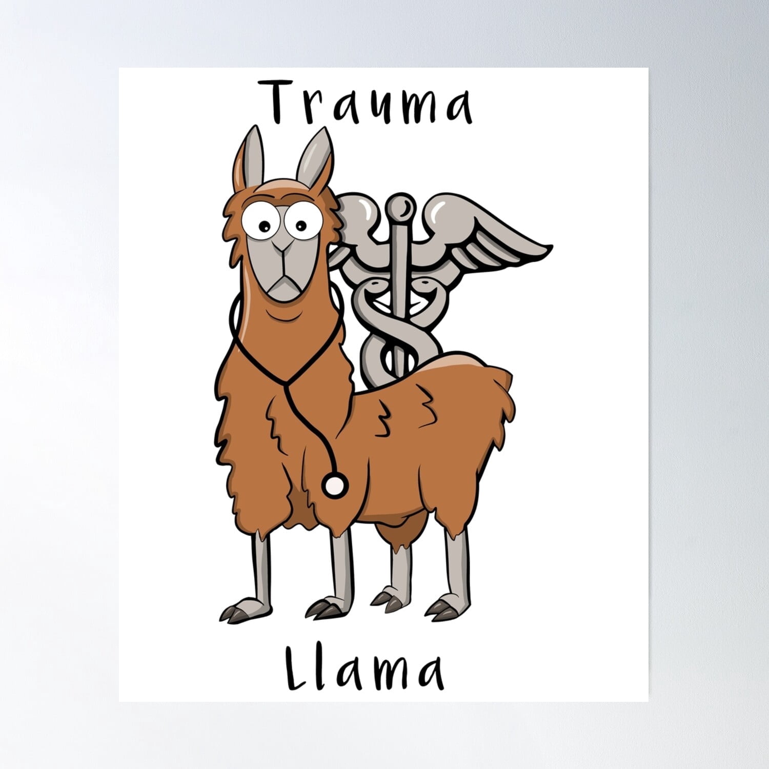 Trauma Llama Caduceus Art Poster , Poster Print Only - Walmart.com