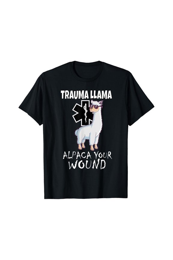 Trauma Llama EMT Medic EMS Alpaca Wound T-Shirt