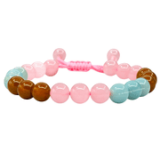 Trauma Manifestation PTSD Bracelet - Rose Quartz Amazonite Yellow Jasper Bracelet Set for Men Women Healing Calming Anxiety Stress Relief
