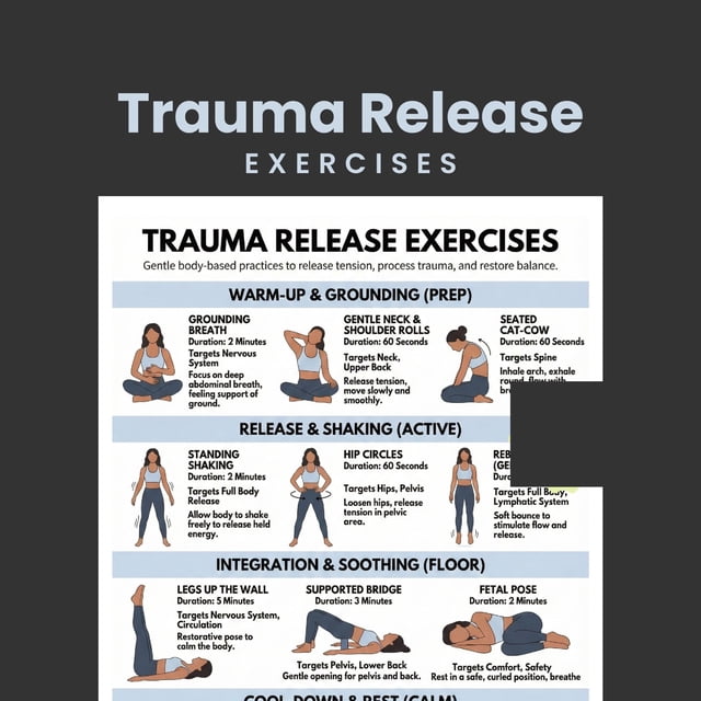 Physical Address Point Sign Trauma Release Exercise Poster, Physical Exercise, Lumbar Muscle ...