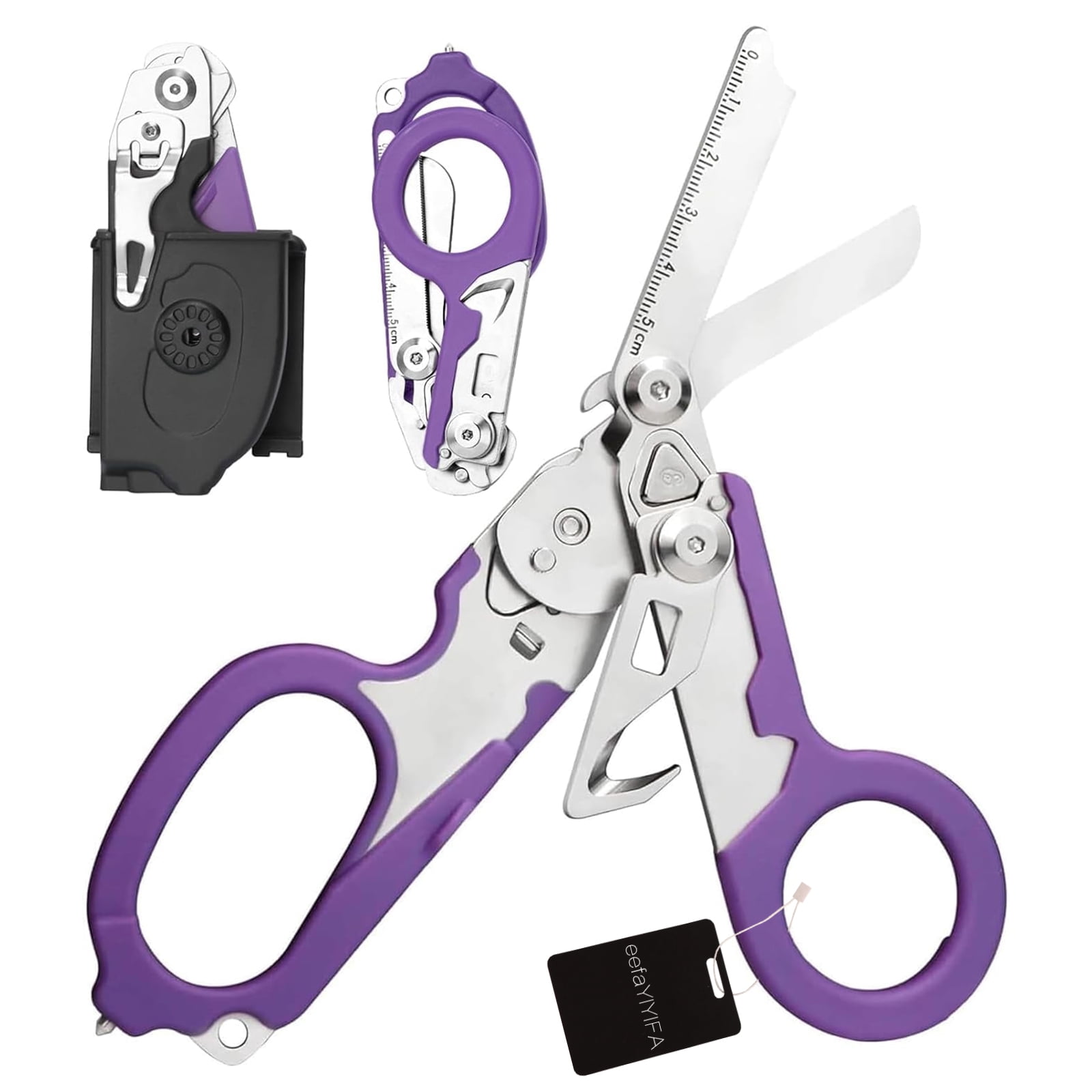 Trauma Shears,6 in-1 Emergency Response Shears with Protective Sheath,Medical Scissors Trauma Scissors for Outdoor Camping Rescue