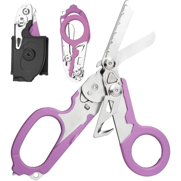Trauma Shears,6 in-1 Emergency Response Shears with Protective Sheath,Medical Scissors Trauma Scissors for Outdoor Camping Rescue