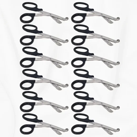 Trauma Shears 7.25" Emergency Shears, Stainless Steel Outdoor Camping Rescue Tools, Ideal for First Responders - Black Handle