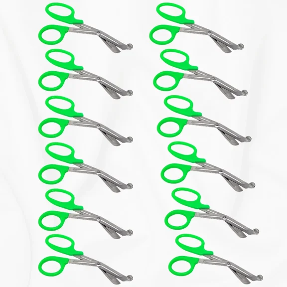 Trauma Shears 7.25" Emergency Shears, Stainless Steel Outdoor Camping Rescue Tools, Ideal for First Responders - Green Handle