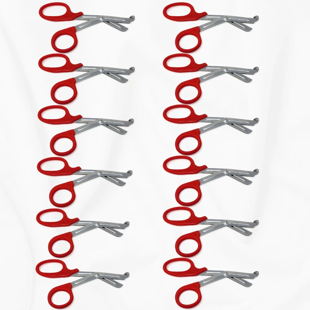Trauma Shears 7.25" Emergency Shears, Stainless Steel Outdoor Camping Rescue Tools, Ideal for First Responders - Red Handle