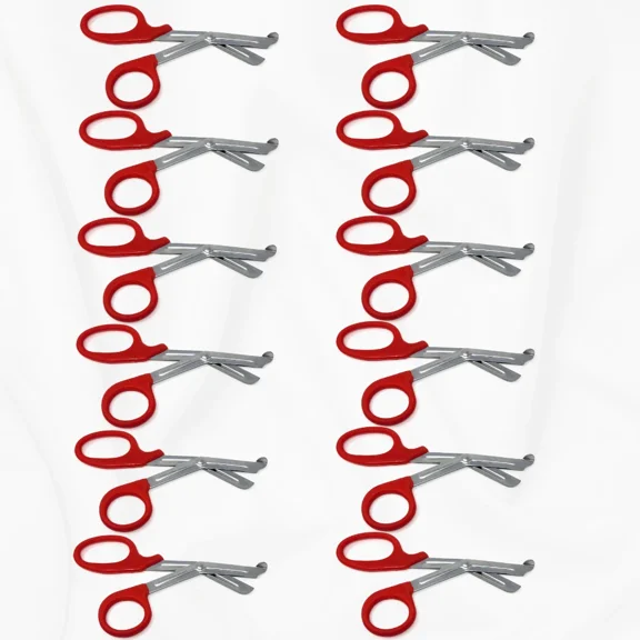 Trauma Shears 7.25" Emergency Shears, Stainless Steel Outdoor Camping Rescue Tools, Ideal for First Responders - Red Handle